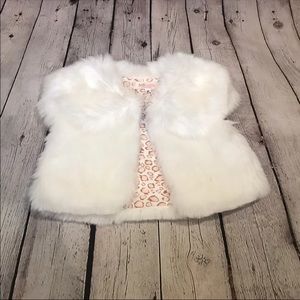 Baby Sara Toddler White Faux Fur Vest